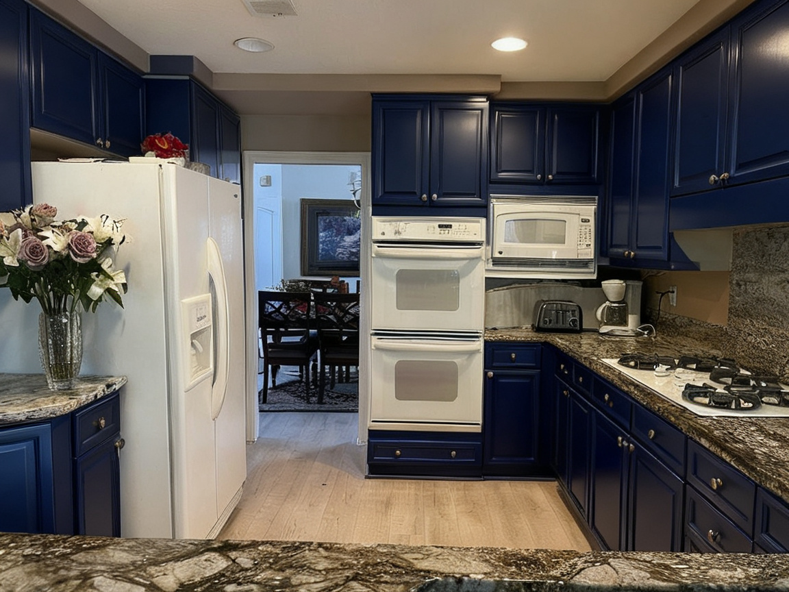 Cabinets — navy — after